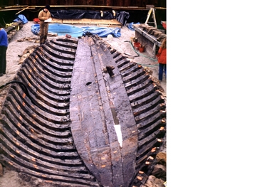 La Belle, l'épave du navire de Cavelier de La Salle reconstituée